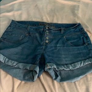 Stretch-denim shorts